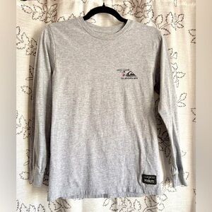 Quiksilver x Peanuts Kids Gray & Black Long Sleeve Graphic Tee - Sz: Large